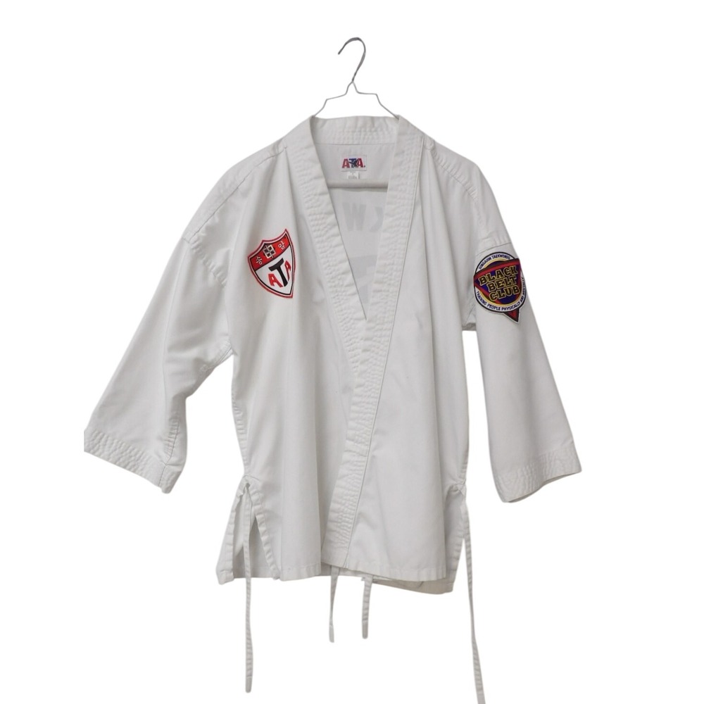 ATA Taekwondo Indiana Karate Gi Uniform Martial Arts Black Belt Club Size 3